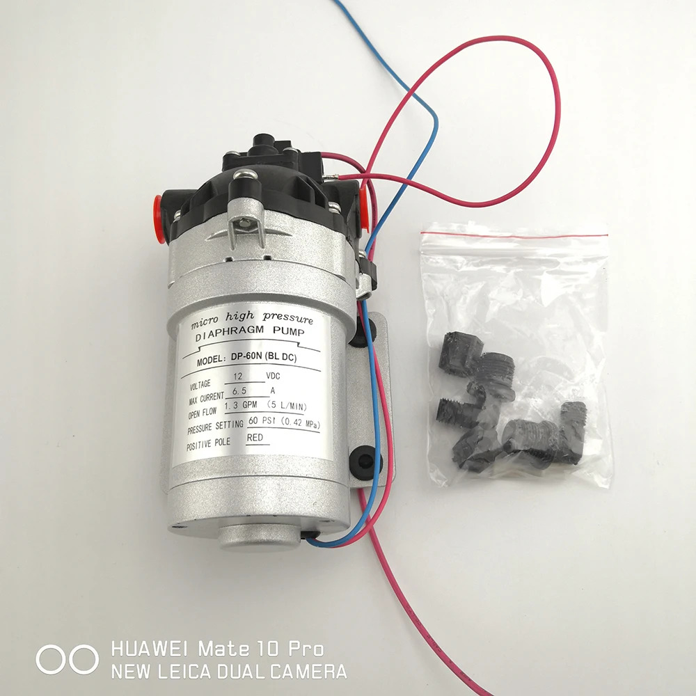 고압 브러시리스 모터 워터 펌프 DC 12v 24V 5L/분 4.2 Bar 자동 압력 스위치 다이어프램 자체 흡입
