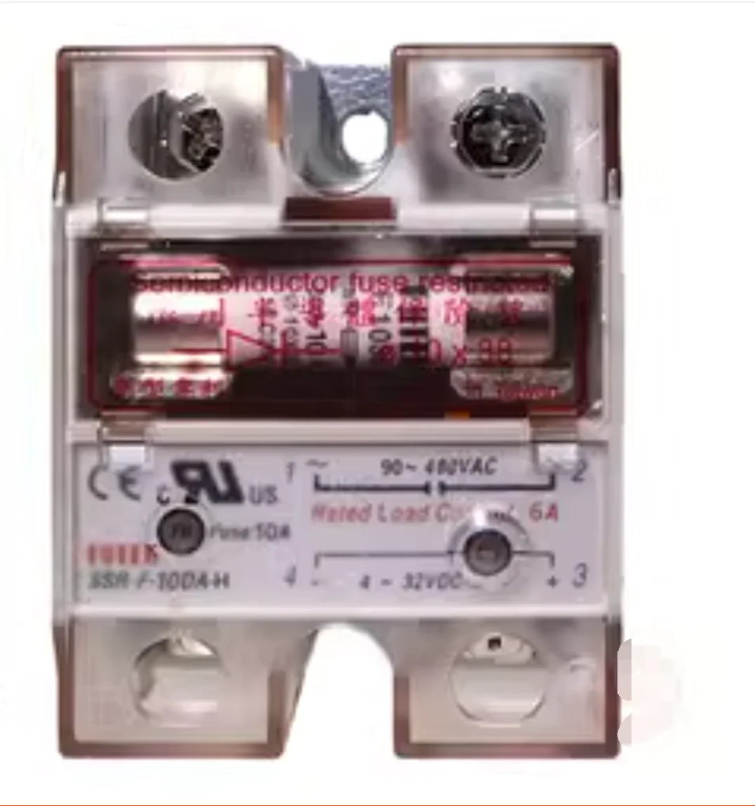 Fotek 솔리드 스테이트 릴레이 퓨즈 SSR-F-10DA-H 90-480VAC 4-32VDC 6A