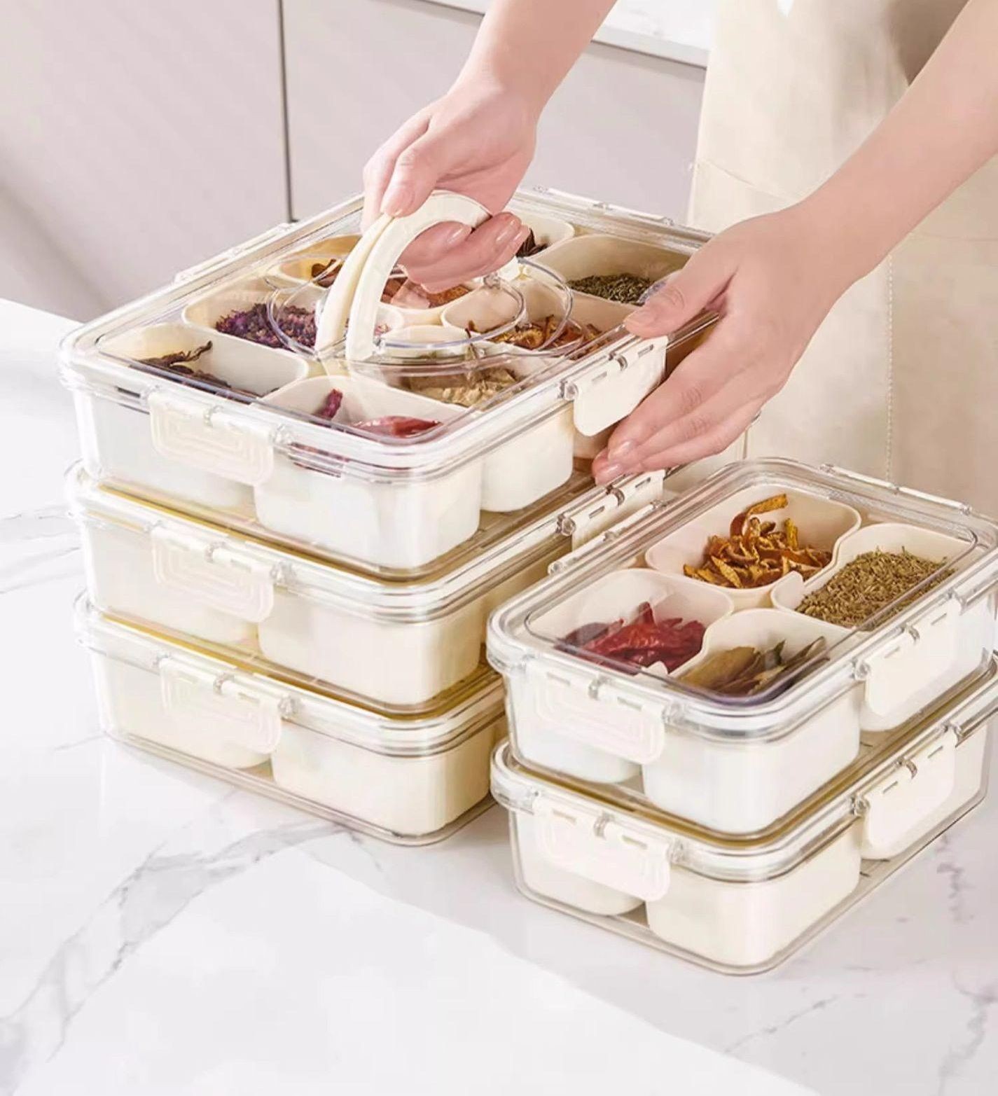 정리 밀폐용기 보관통 밀프랩 칸 분할 반찬통 전자레인지 사각 보관용기 파스타 페트병 - 상품 이미지