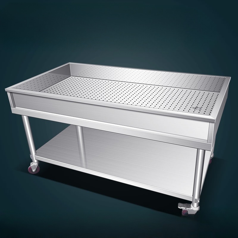 스텐 김장용 작업대 식당 주방용 조리 손질 배추 물빼기 선반형 120x60x80mm 두꺼움 - 상세 이미지 3