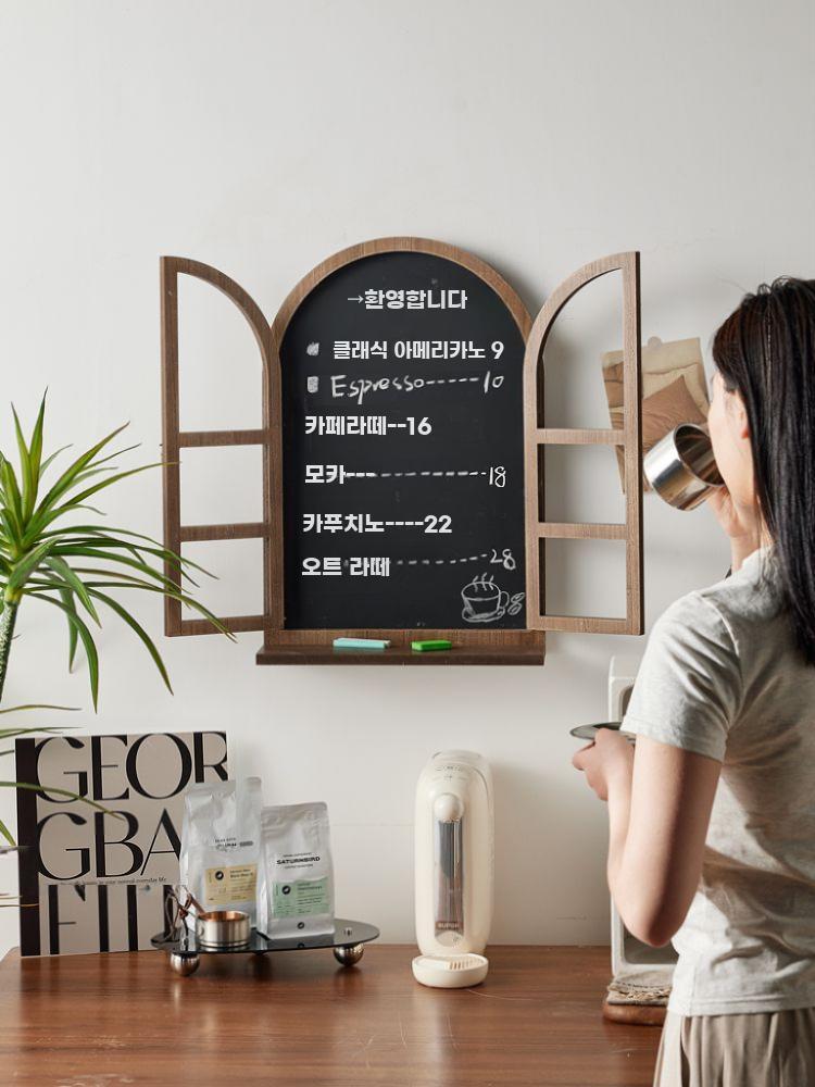 창문 칠판 원목 보드판 엔틱 카페 메뉴판 벽장식 게시판 소형 - 상세 이미지 2