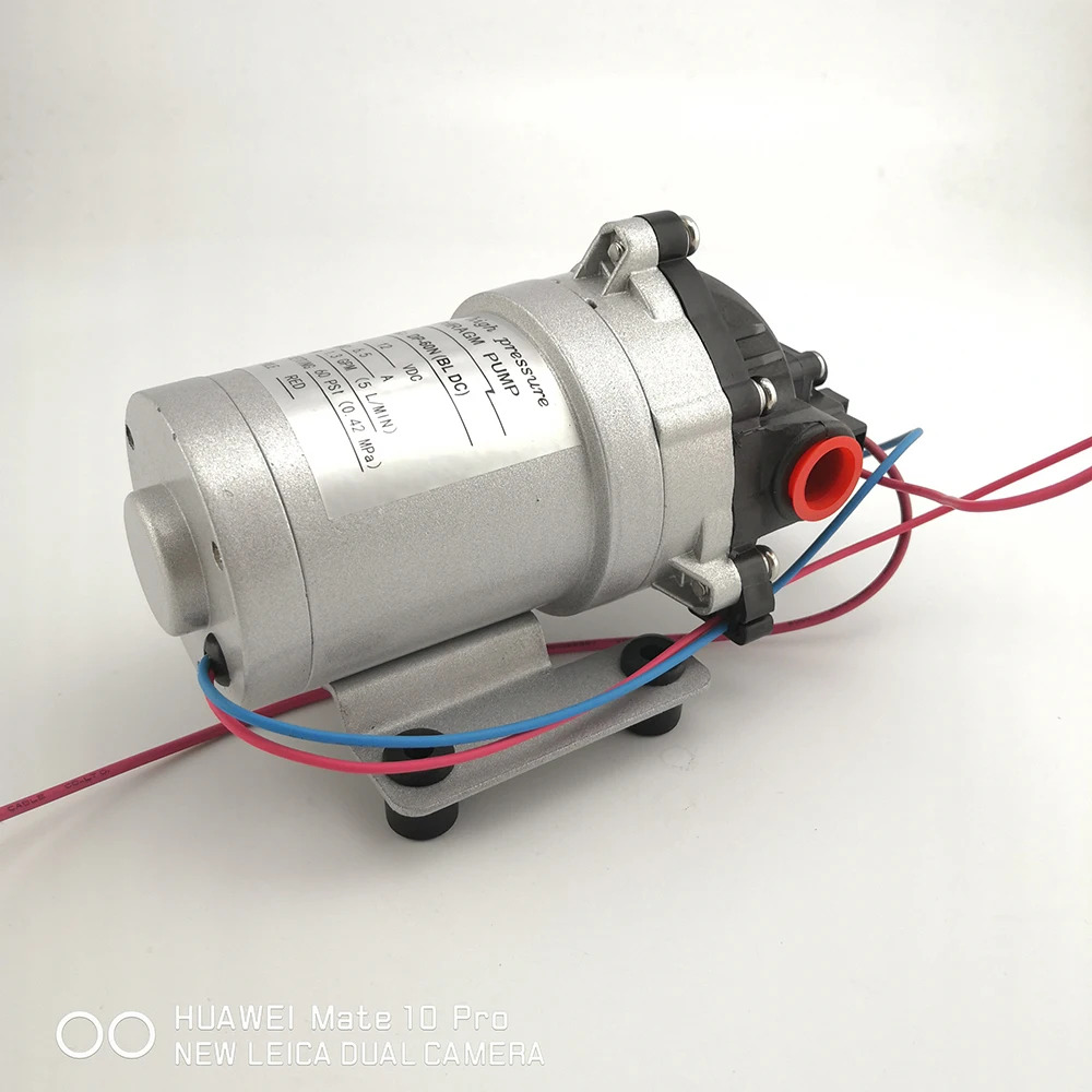 고압 브러시리스 모터 워터 펌프 DC 12v 24V 5L/분 4.2 Bar 자동 압력 스위치 다이어프램 자체 흡입