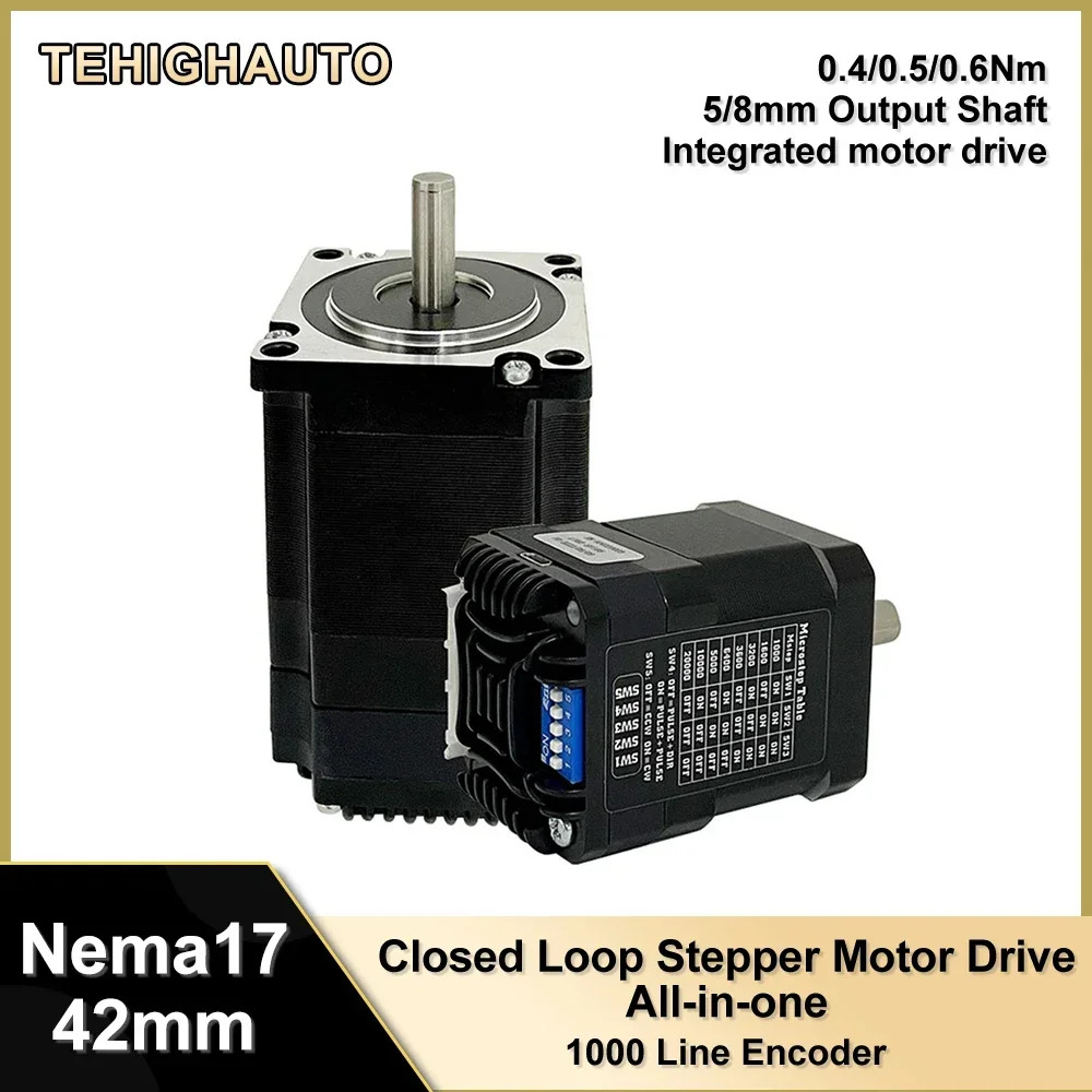 Nema17 42mm 루프 스테퍼 모터미니 서보모터 통합 모터 드라이브 올인원 인코더 1000라0.4-0.6Nm 40-60mm