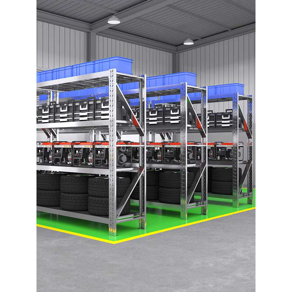 스텐 랙 실버랙 경량 창고 수납 조립식 앵글 베란다 350kg 100x40x200cm4단 - 상세 이미지 4