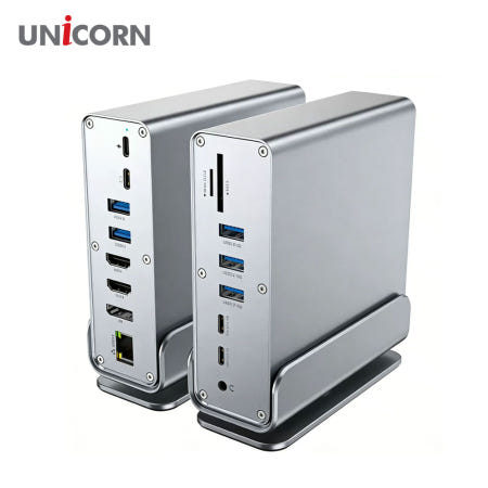 유니콘 C타입 16in1 멀티허브 도킹스테이션 10G 100W 썬더볼트 지원 모니터확장 미러링 TCH-1600M