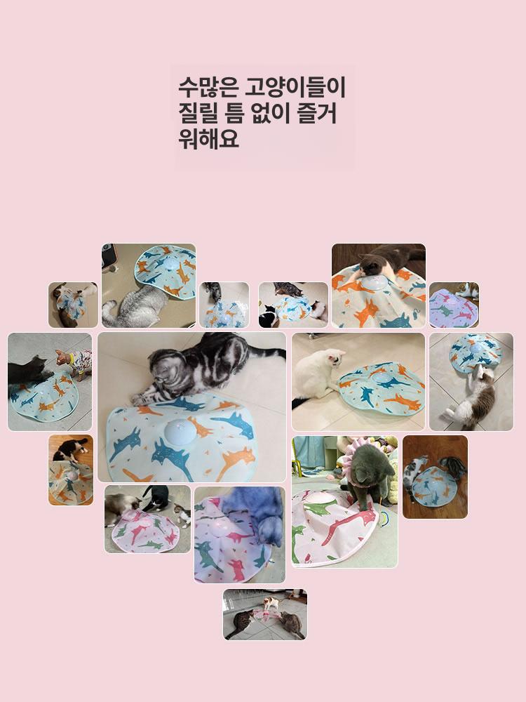 고양이 장난감 스마트 회전 스카이블루 자동 깃털 보자기 블루 배터리 - 상세 이미지 5