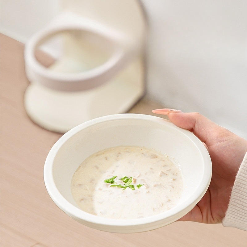 반려동물 높이조절 밥그릇 물그릇 각도조절 마그네틱 자석 세라믹 아이보리 위생적인 밥그릇 - 상세 이미지 5