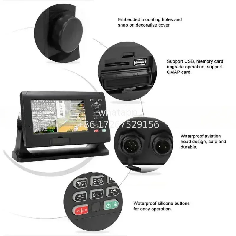 8In 해양 보트 GNSS 차트 플로터 GPS BDS 네비게이터 C-Map키