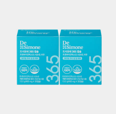 드시모네 유산균 365캡슐 450mg x 30캡슐 2통 1000억 프로바이오틱스