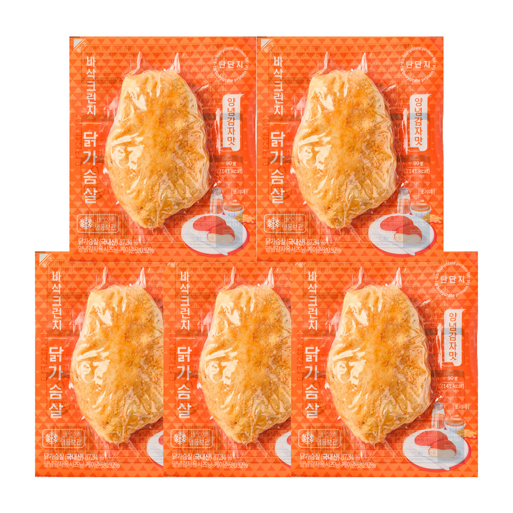 [탄단지] 바삭 크런치 닭가슴살 양념감자맛, 90g, 5개 - 상품 이미지
