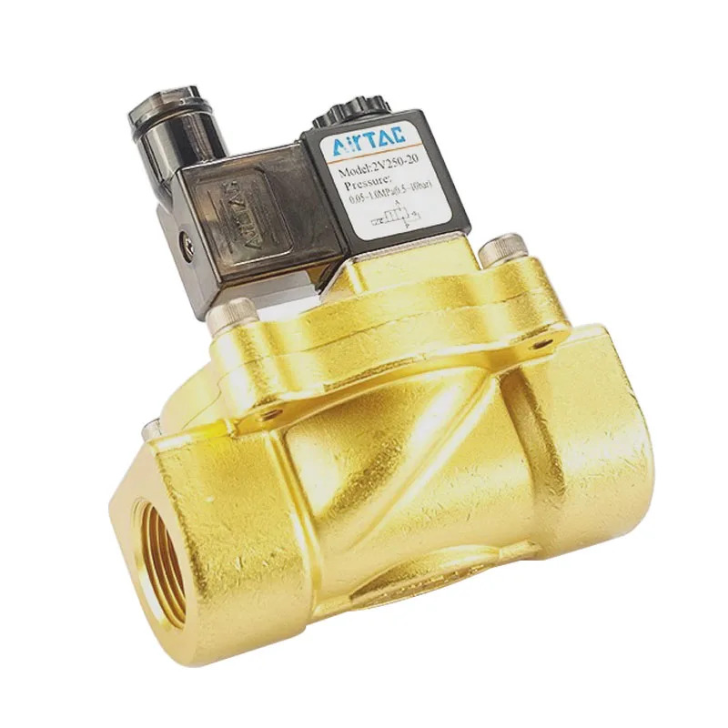 AIRTAC 2V 시리즈 유체 제어 밸브 2/2Way 2V130-10/15 2V250-20/25 솔레노이드 AC/DC 12V 24V 110V 220V