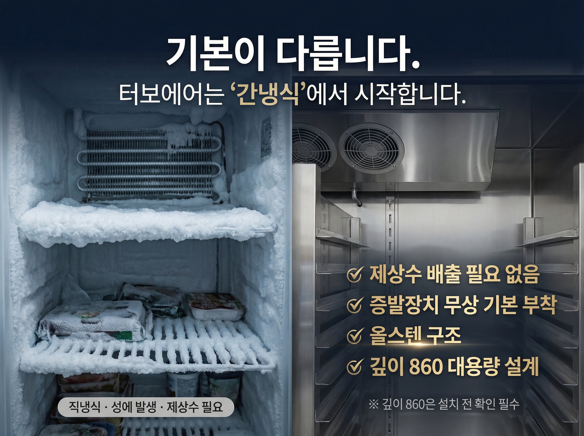 25박스냉장고 터보에어 간냉식 성에안생기는 영업용 상업 식당 카페 KR25-2 - 상세 이미지 5