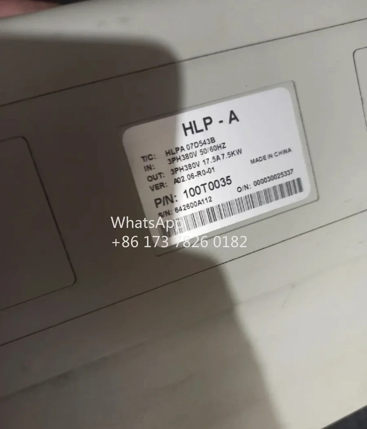 시리즈 주파수 변환기 7.5kw HLPA07D543B 기능 패키지 리퍼