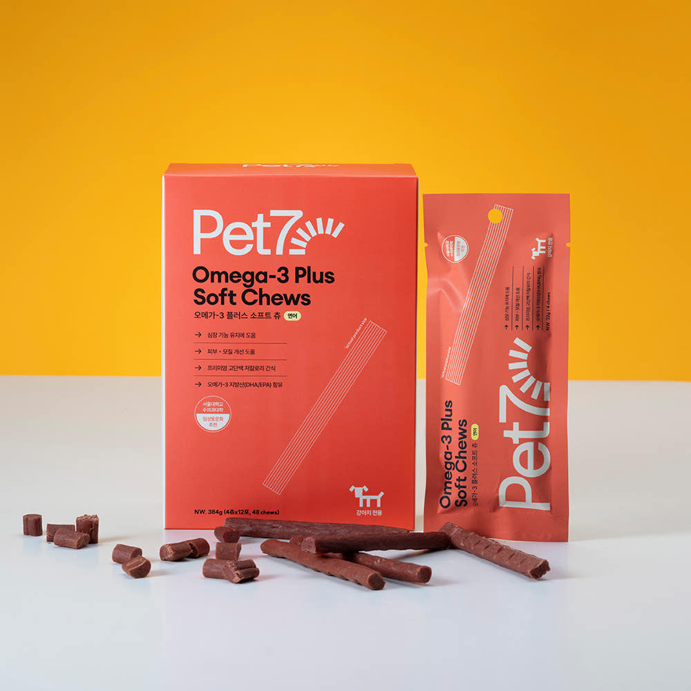 펫세븐 강아지 애견 간식 육포 져키 연어 오메가3 플러스 소프트츄 4츄x12봉, 1박스 제품 이미지