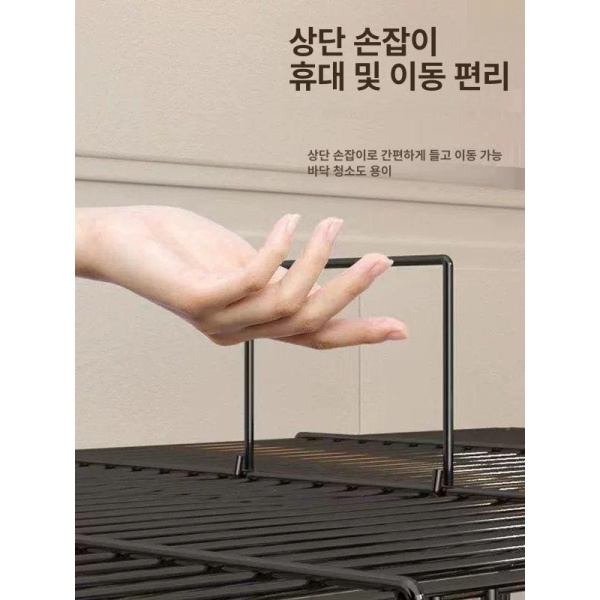 프리미엄 동물 우리 닭장 토끼 케이지 반려동물 하우스 블랙 미디엄 A 토끼 음수대는 랜덤으로 - 상세 이미지 3