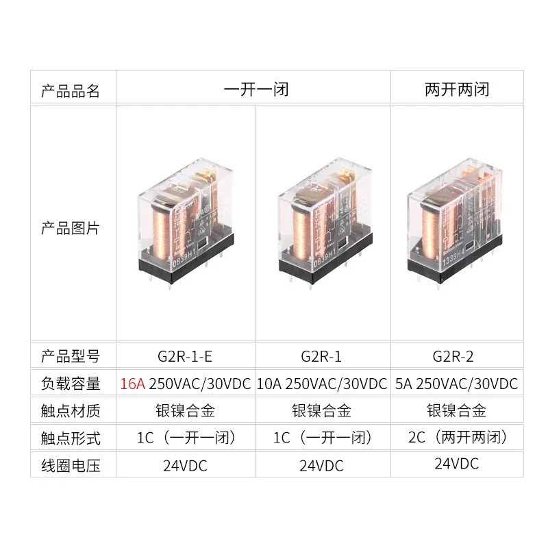 G2R-2-24VDC 릴레이 5 8 핀 G2R-1 2 1A 1-E-5V 12V DC24V개