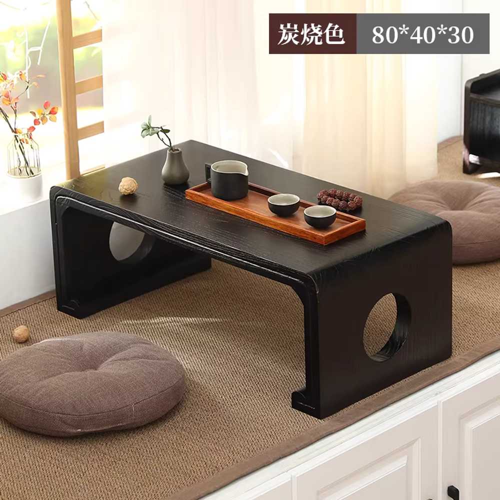 좌식 티테이블 작은 다과상 호두색 일본식 탁자 원목 60x40x30cm 내추럴 이미지 6