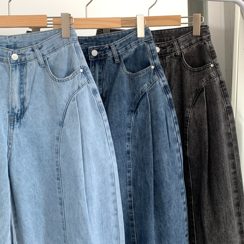 벌룬핏 하이웨스트청바지 핀턱 연청바지 이미지 8