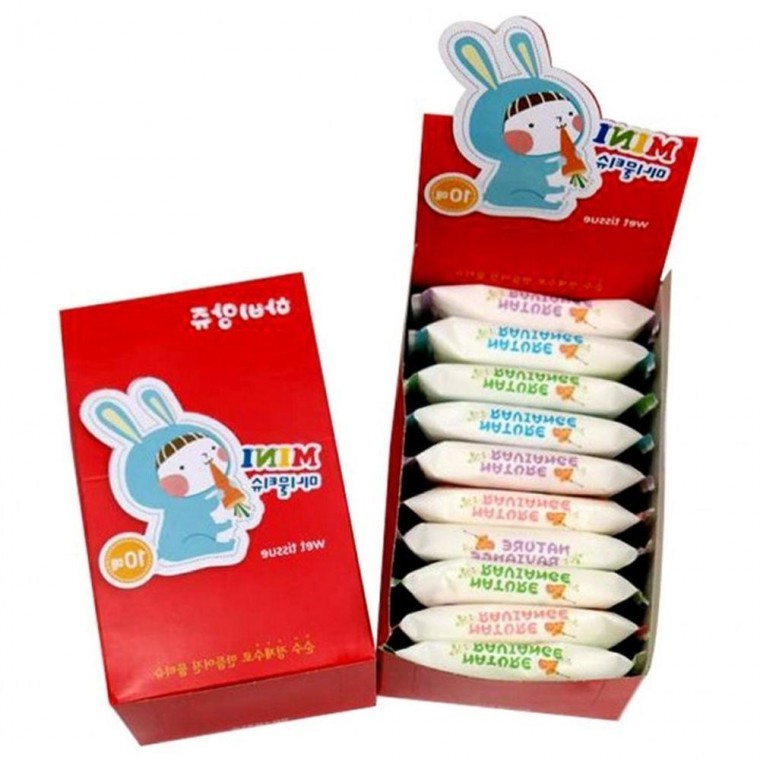 지니몰 물티슈 미니 10매+10개 어린이집 휴대용 어린이 가방