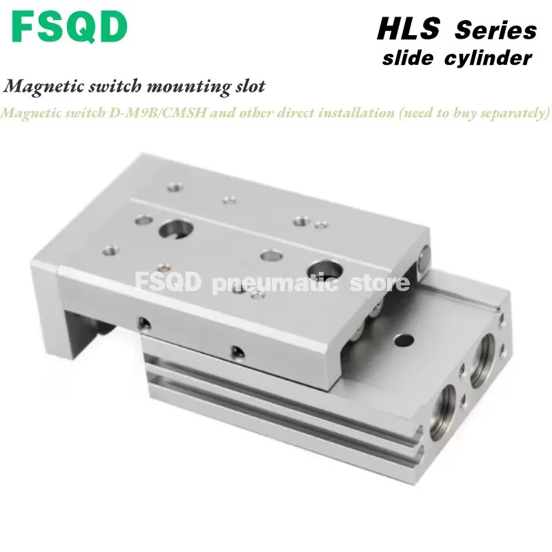 공압 슬라이드 실린더 HLS16HLS20-102030405075100125150 AS BS AF BF A B FSQD HLS 시리즈HLSL16HLSL20