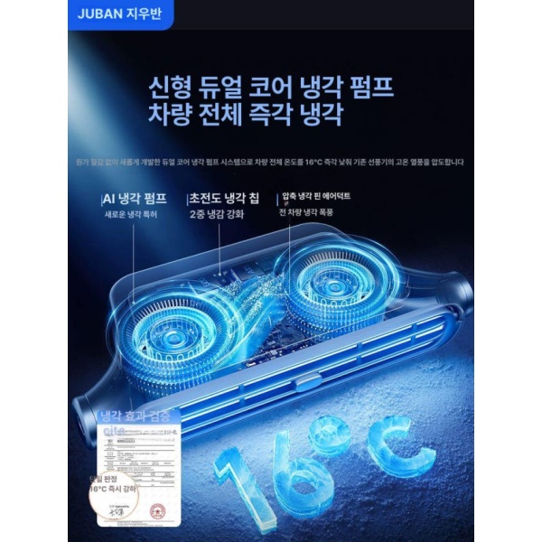 최신형 차량용 냉난방기 이동식 깊은 우주 검정 2025년형 USB 냉풍기 깊은 우주 검정 - 상세 이미지 2
