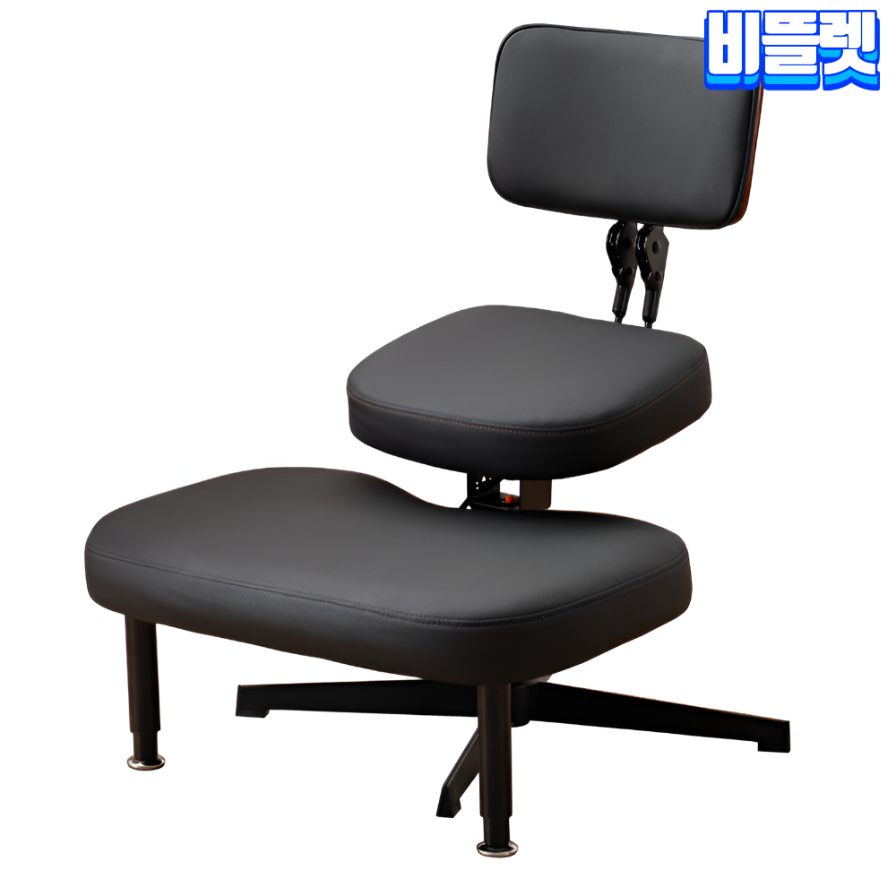 비뜰렛 양반다리의자 등받이 높이조절 허리편한 재택근무 다리꼬는 아빠다리 의자 고정식 - 상품 이미지