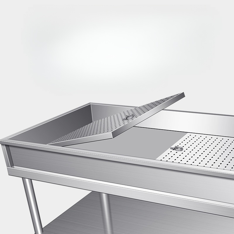 스텐 김장용 작업대 식당 주방용 조리 손질 배추 물빼기 선반형 120x60x80mm 두꺼움 - 상세 이미지 4