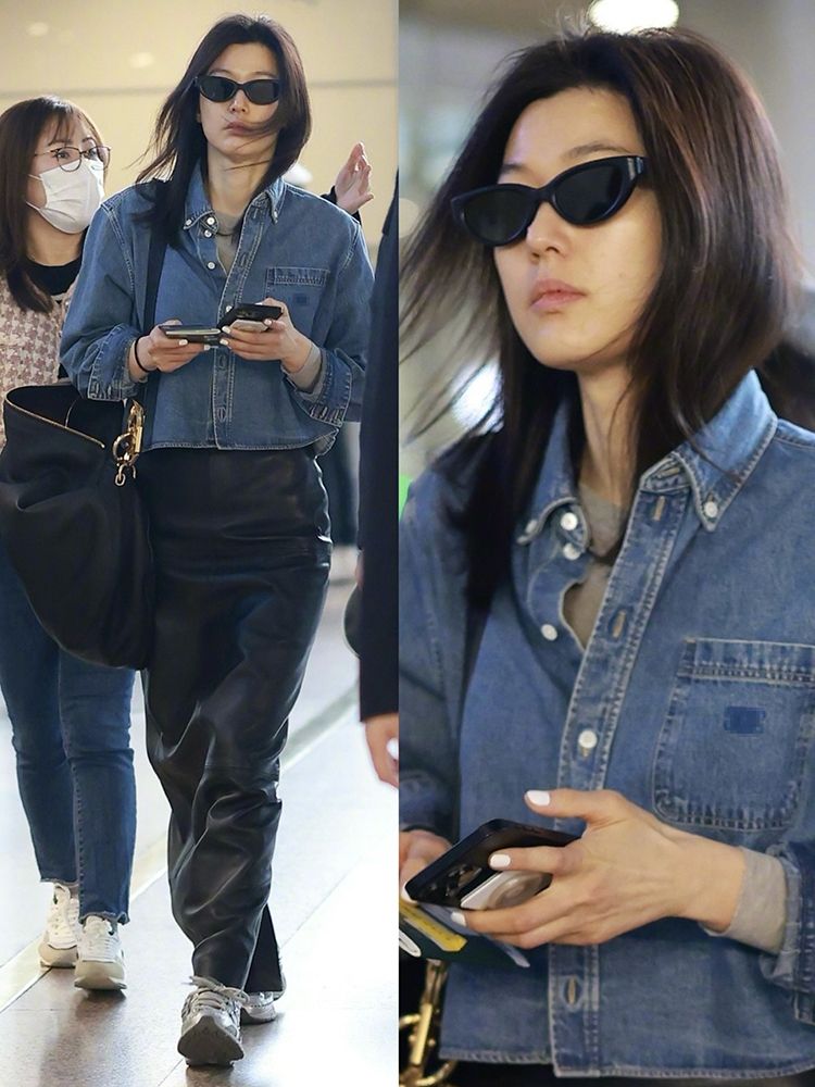 여성용 숏데님 셔츠 자수포켓 미니멀 봄여름 아우터 - 상세 이미지 5