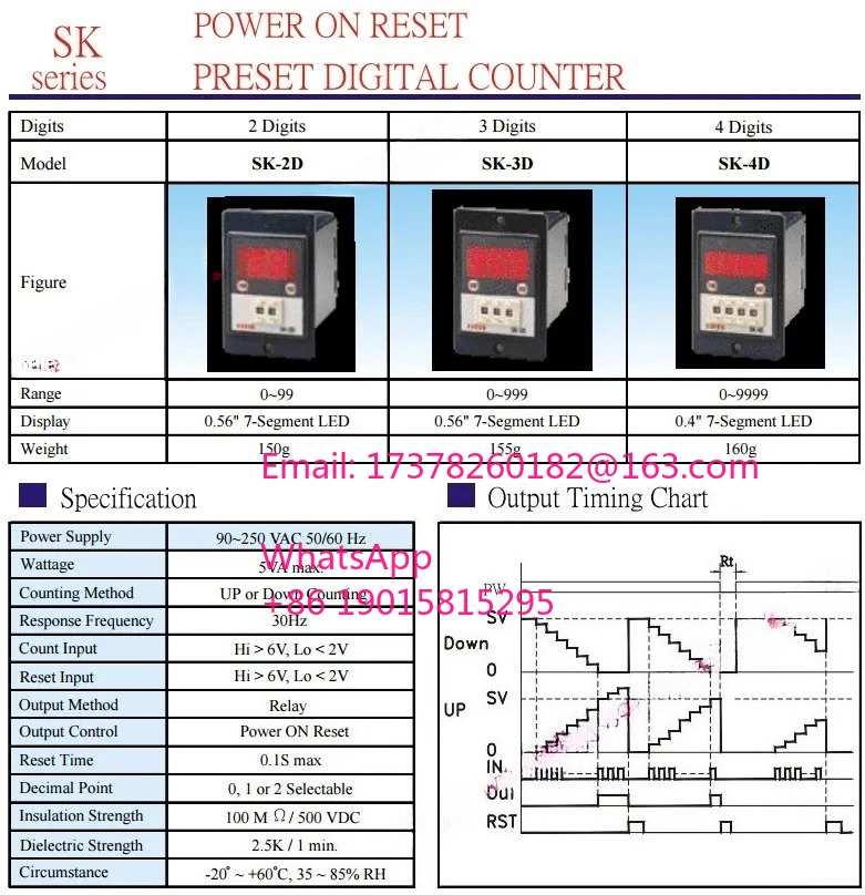 SK4D 90250VAC 카운터 4자리 새 원본