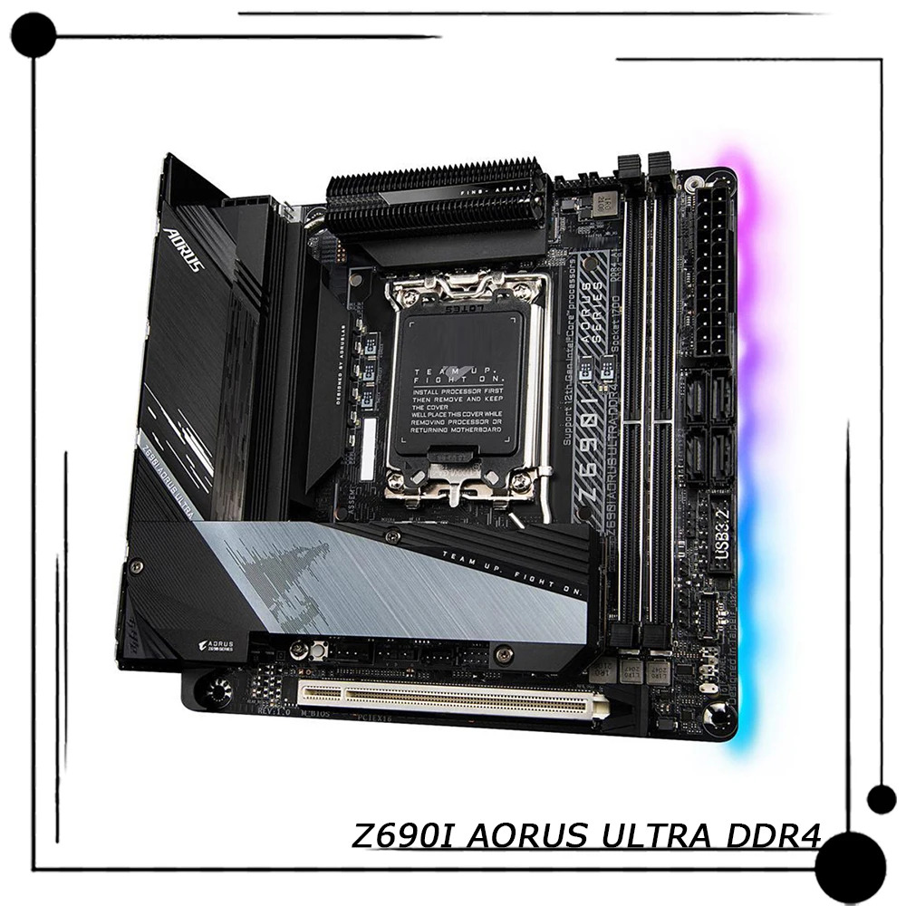 기가 바이트호환 2xDDR4 64GB LGA1700 Z690 미니 ITX 데스크탑 마더보드 Z690I AORUS ULTRA DDR4