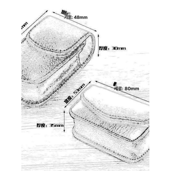 프리미엄 가죽 안경케이스 벨트 블랙 소가죽 접이식 보관함 비접이식 비접이식 블랙 벨트 - 상세 이미지 3