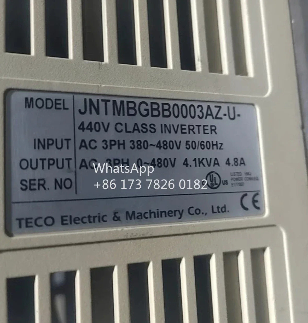 리퍼 주파수 변환기 JNTMBGBB0003AZ-U- 2.2 kw 380V 정상 기능