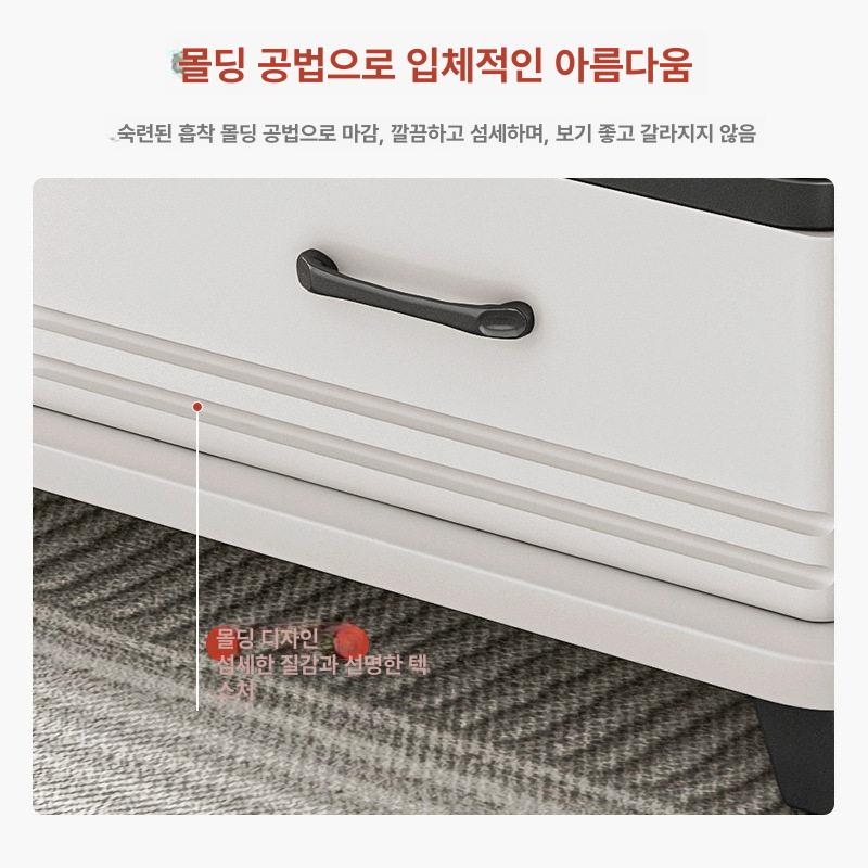거실테이블 소파 세라믹 사각 대형 포세린 실버 티테이블 100cm 웜화이트+화이트 텍스처 - 상세 이미지 3