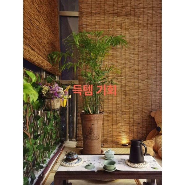 자연친화적 마당 대나무 울타리 싸리 지푸라기 화단장식 탄화1.2m3m 무타공블라인드액세서리세트 - 상품 이미지
