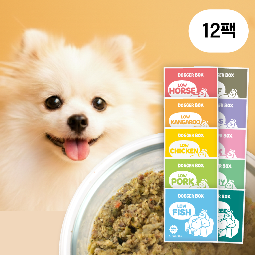 도거박스 샘플팩 강아지 화식 저단저지 사료 노견 큐브 제품 이미지