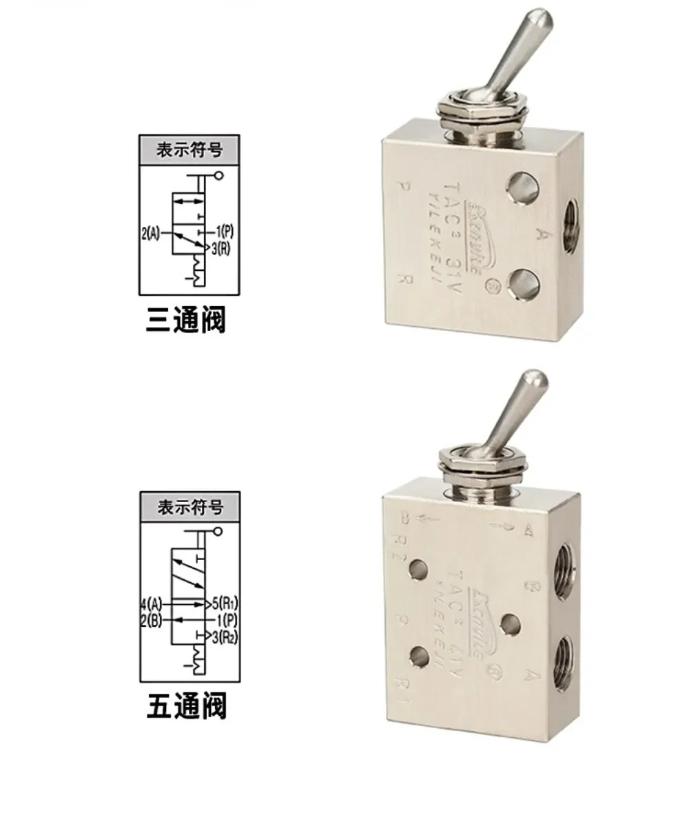 수동 기계식 밸브 공압 스위치 TAC2-3V- 4V 31V- 41V-3P-4P-41P
