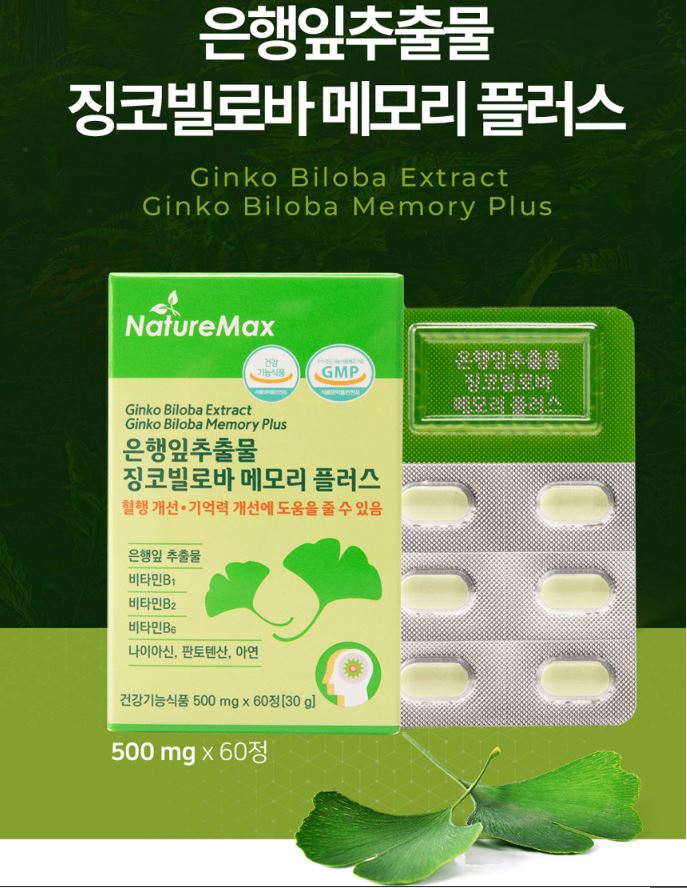 네이처맥스 은행잎추출물 징코빌로바 메모리 플러스 60정, 2개 - 상세 이미지 3