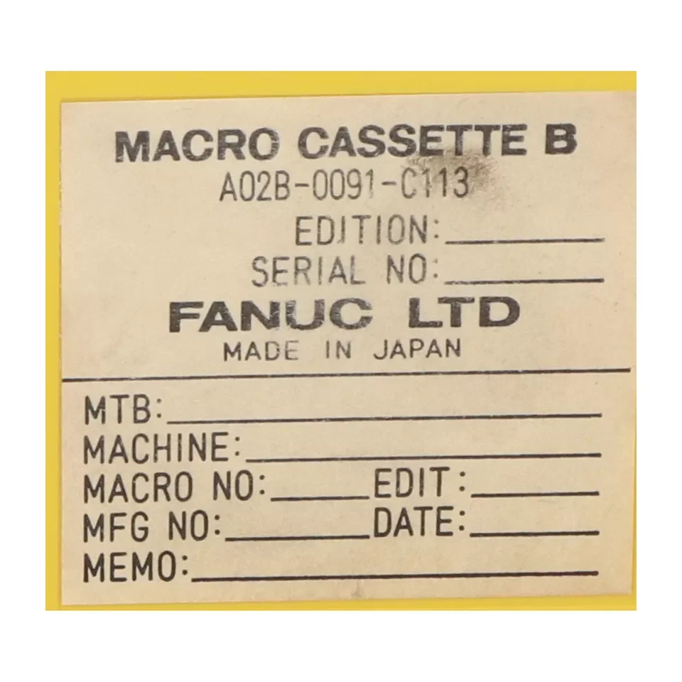 FANUC A02B-0091-C113 매크로 카세트 B 리퍼 완료