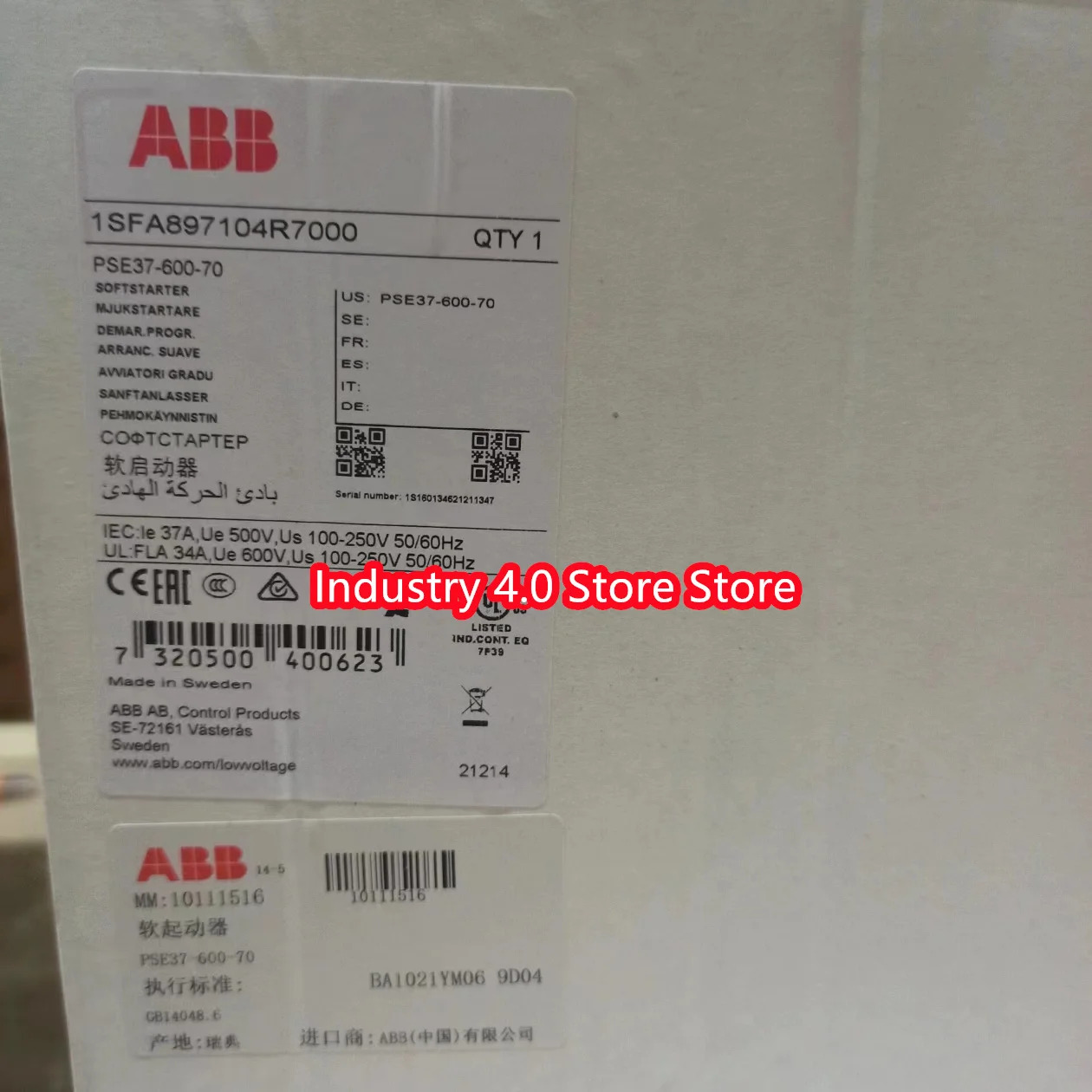 PSE37-600-70 소프트 스타터 오리지널 1SFA897104R7000