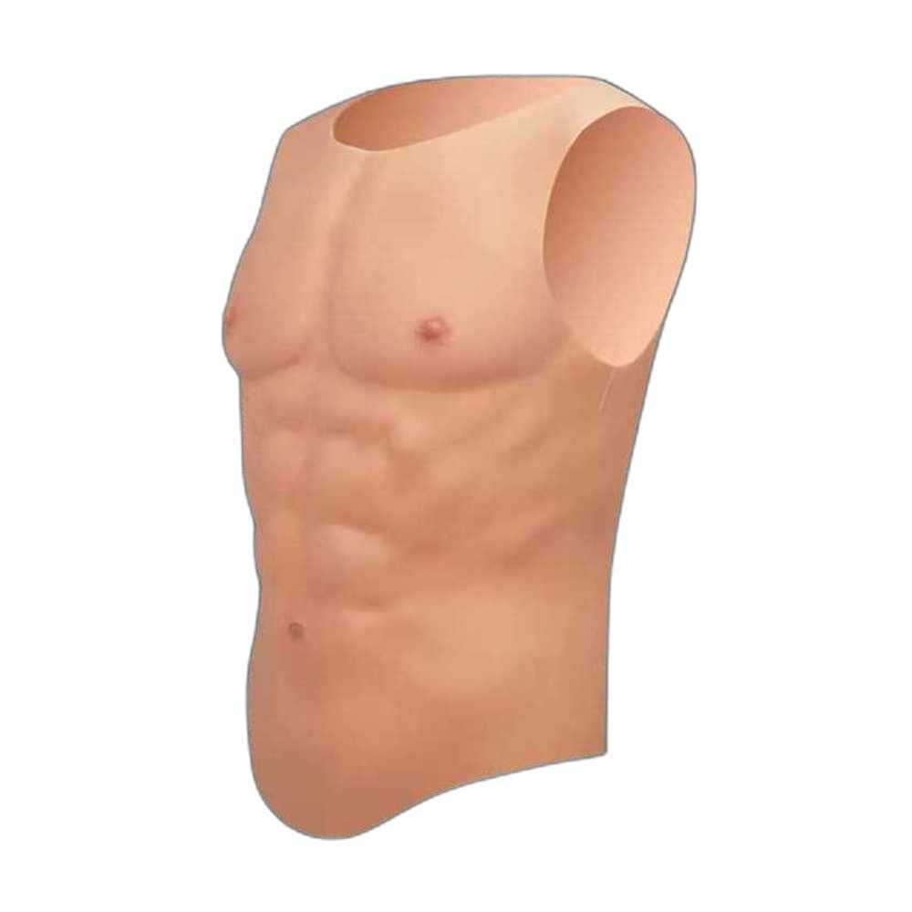 가짜 근육 조끼 코스튬 배우 남장 피부색 슈트 변장 경량형 크루넥 S - 상품 이미지