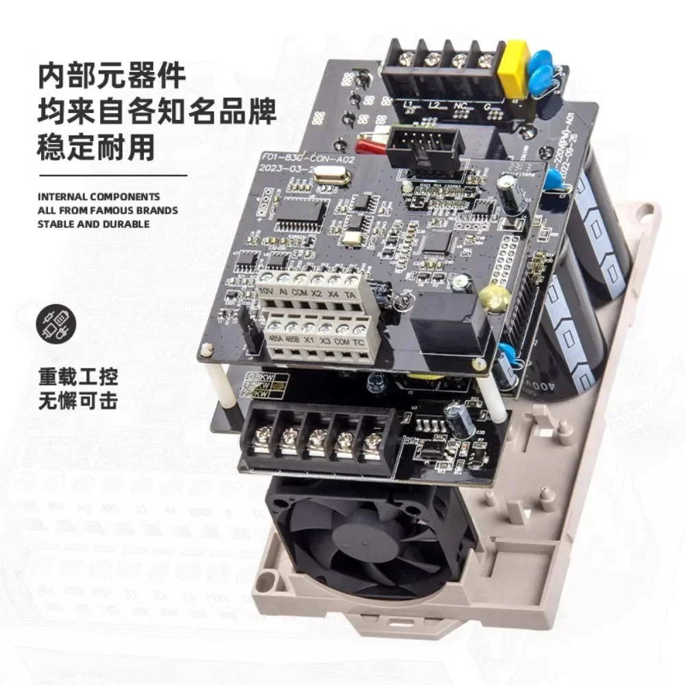 단상 인버터 단일 입력 3 출력 모터 냉각팬 워터 펌프 조절기 220V 0.75 1 kW 2.2kW
