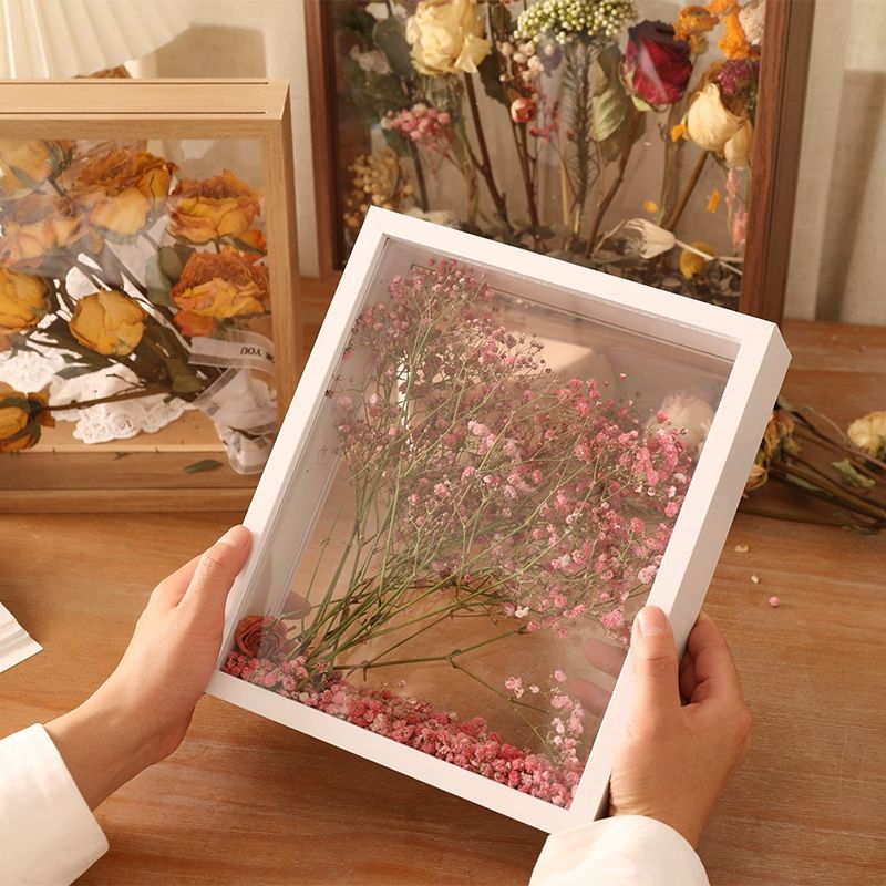 부케액자 드라이플라워 보관액자 입체 부케말리기 프레임 내추럴우드 6인치 12 x 16.3cm - 상세 이미지 4