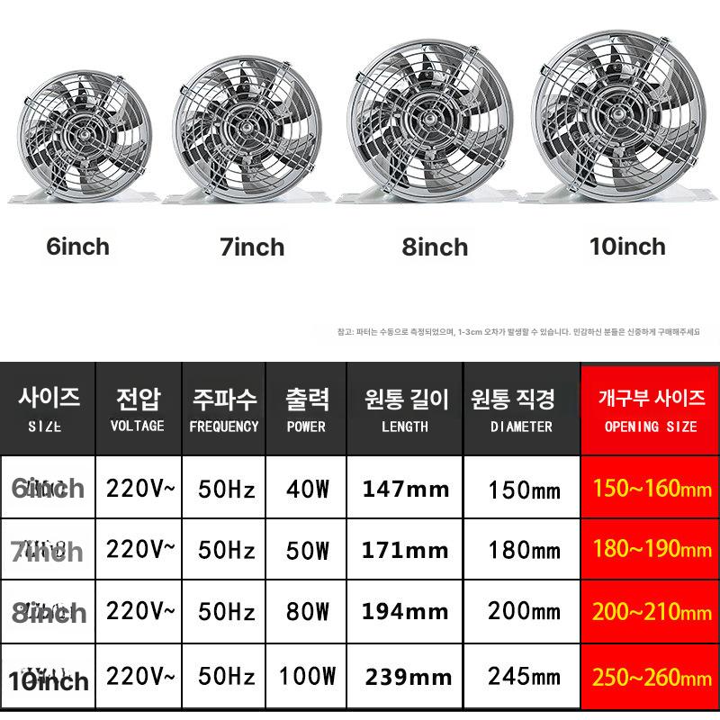 이동식 후드 휴대용 환기팬 미니환풍기 제연기 연기흡입 16-17cm 6인치 - 상세 이미지 4