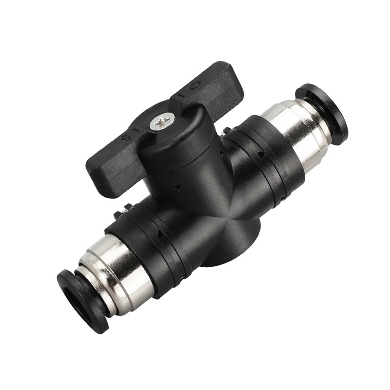 BUC 핸드 밸브 수동 볼 전류 제스위치 공압 푸시 퀵 조인트 커넥터 4mm 6mm 8mm 10mm 12mm 100 개