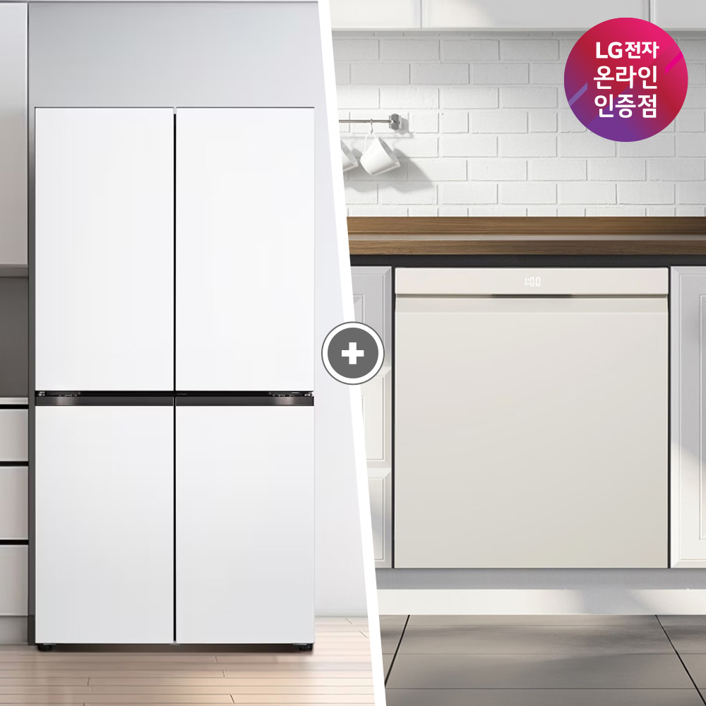 LG 디오스 오브제컬렉션 매직스페이스 냉장고 + LG 디오스 식기세척기 (T875MHH111 + DUE6BGL1E)
