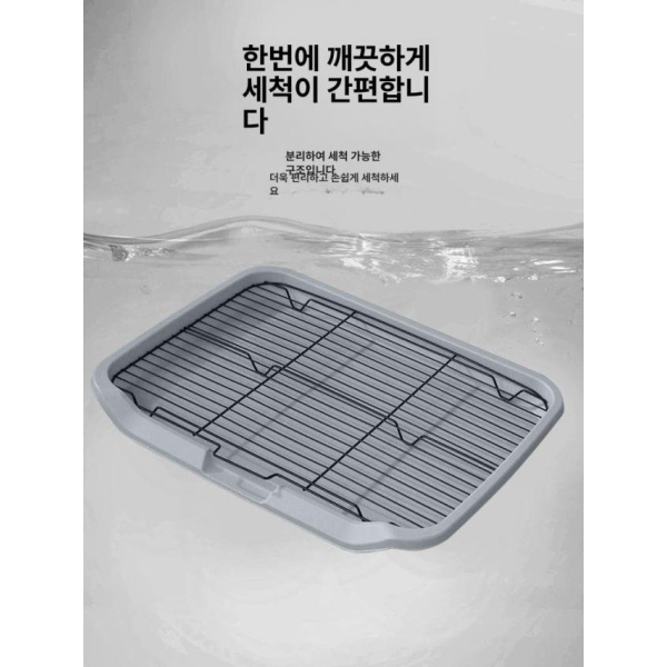 프리미엄 강아지 화장실 모던그레이 중형 스틸 프레임 배변판 배변패드 대형배변판 모던그레이 중형 스틸 프레임 - 상세 이미지 5