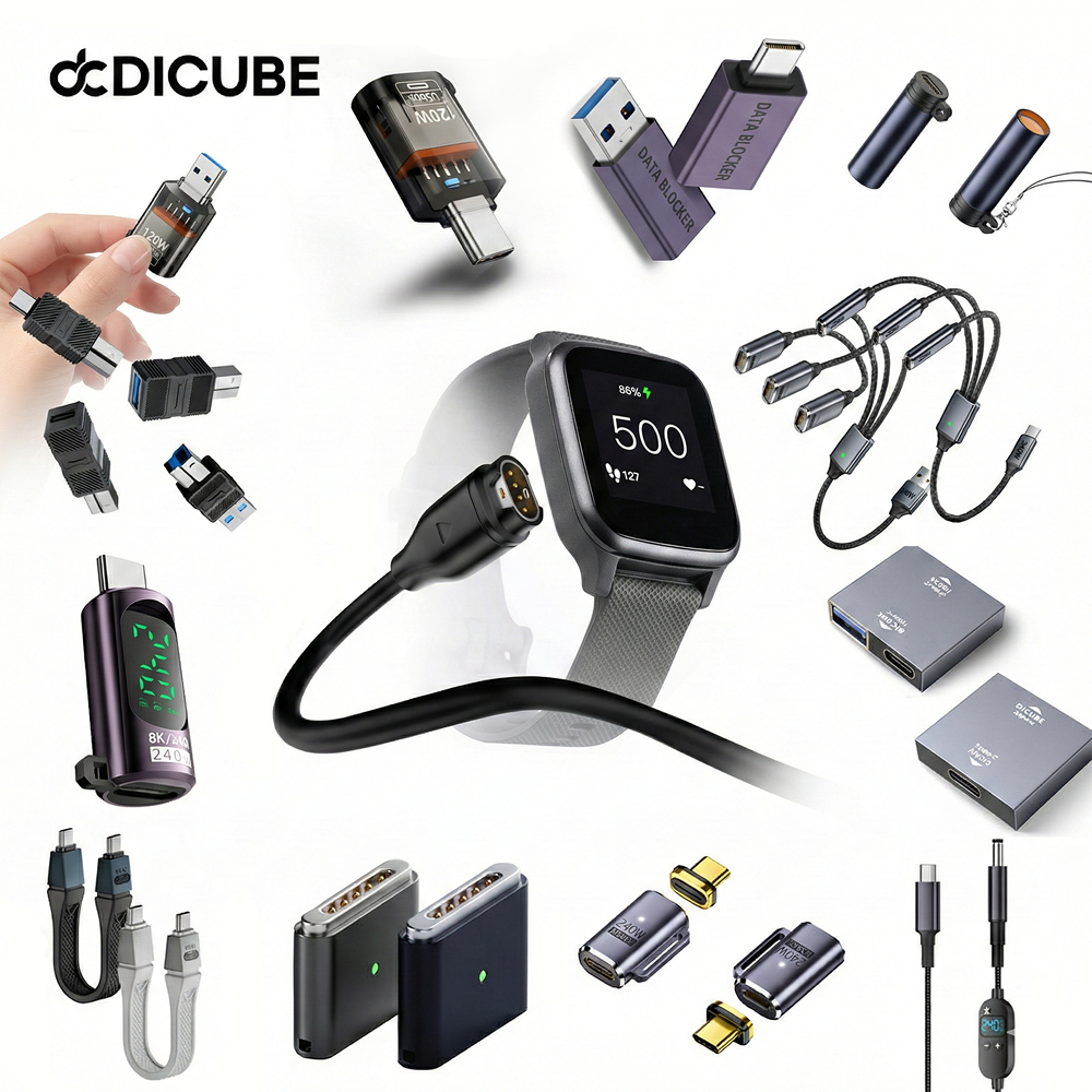 디큐브 USB C타입 OTG 젠더 변환 어댑터 8K 240W USB4 썬더볼트 호환 DAC 오디오 자석 충전 케이블 - 상품 이미지