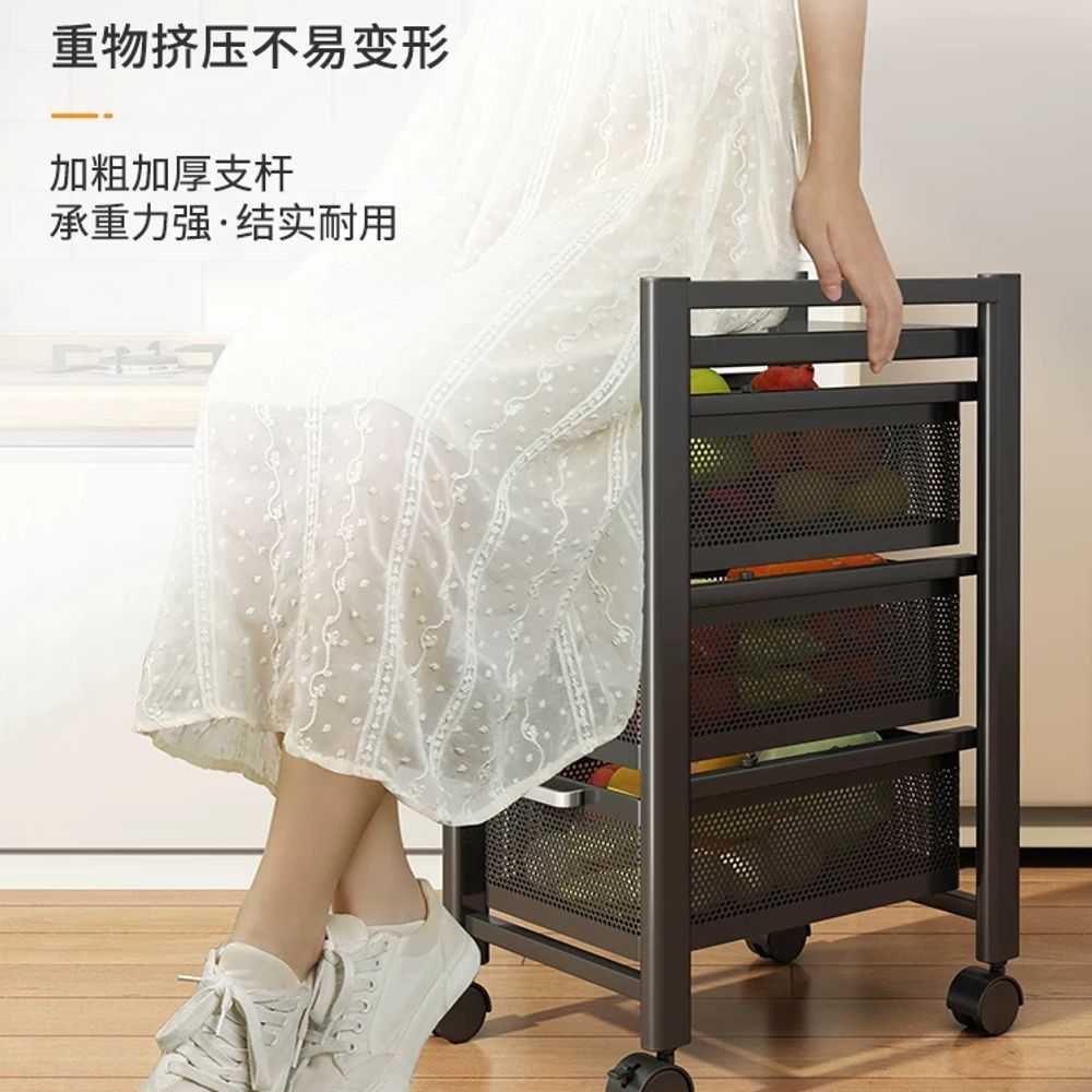 이동식 틈새 수납장 철제 야채 보관 트레이 선반 트롤리 이미지 6