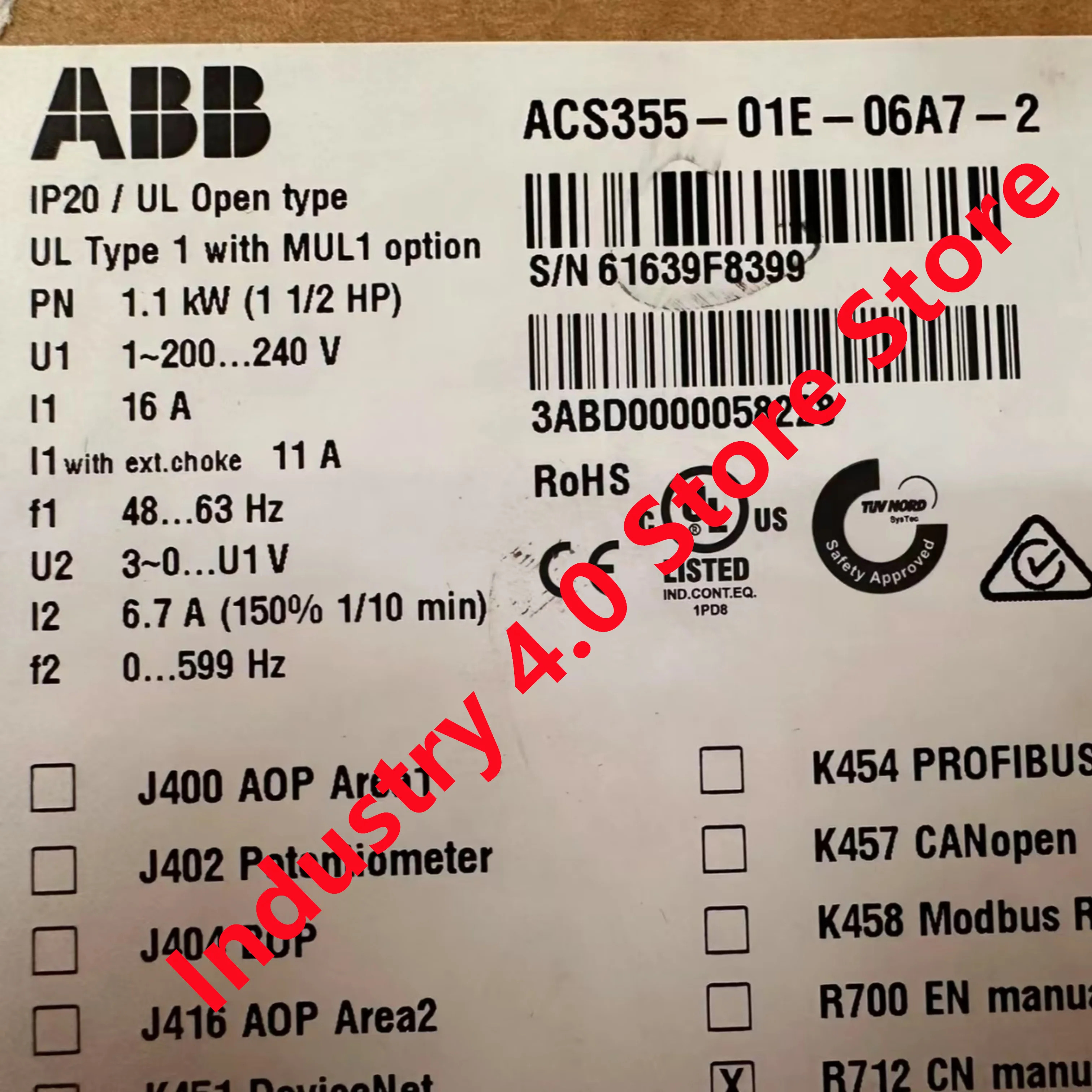 ACS355-01E-04A7-2 ACS355-01E-06A7-2 오리지널 신