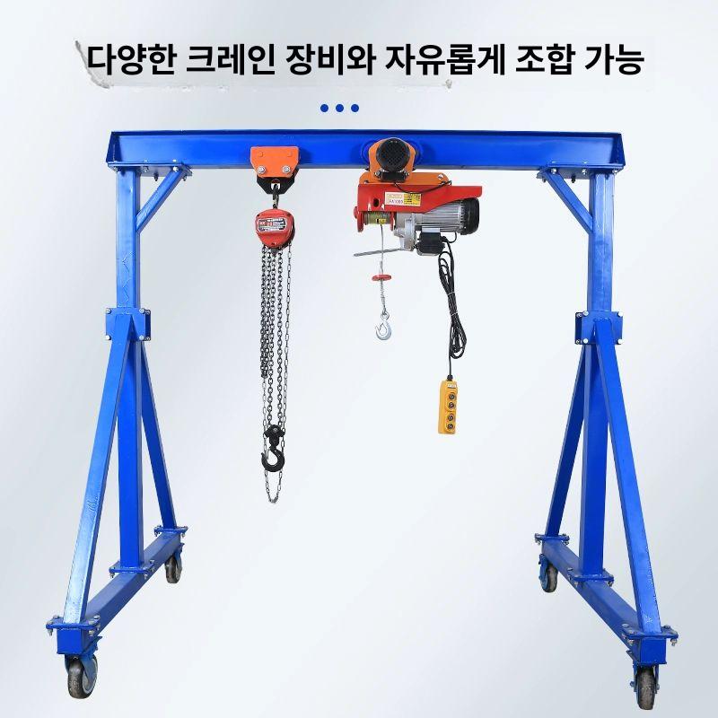 이동식 겐트리크레인 수동 호이스트 공장 리프팅 인양 작업 크레인 - 상세 이미지 2